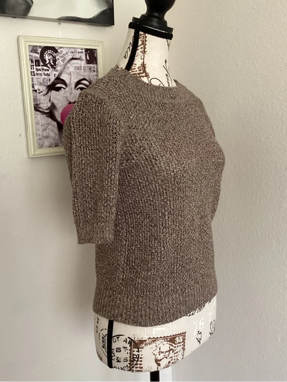 Pendleton Taupe Short-Sleeve Crew Sweater - Picture 4 of 6